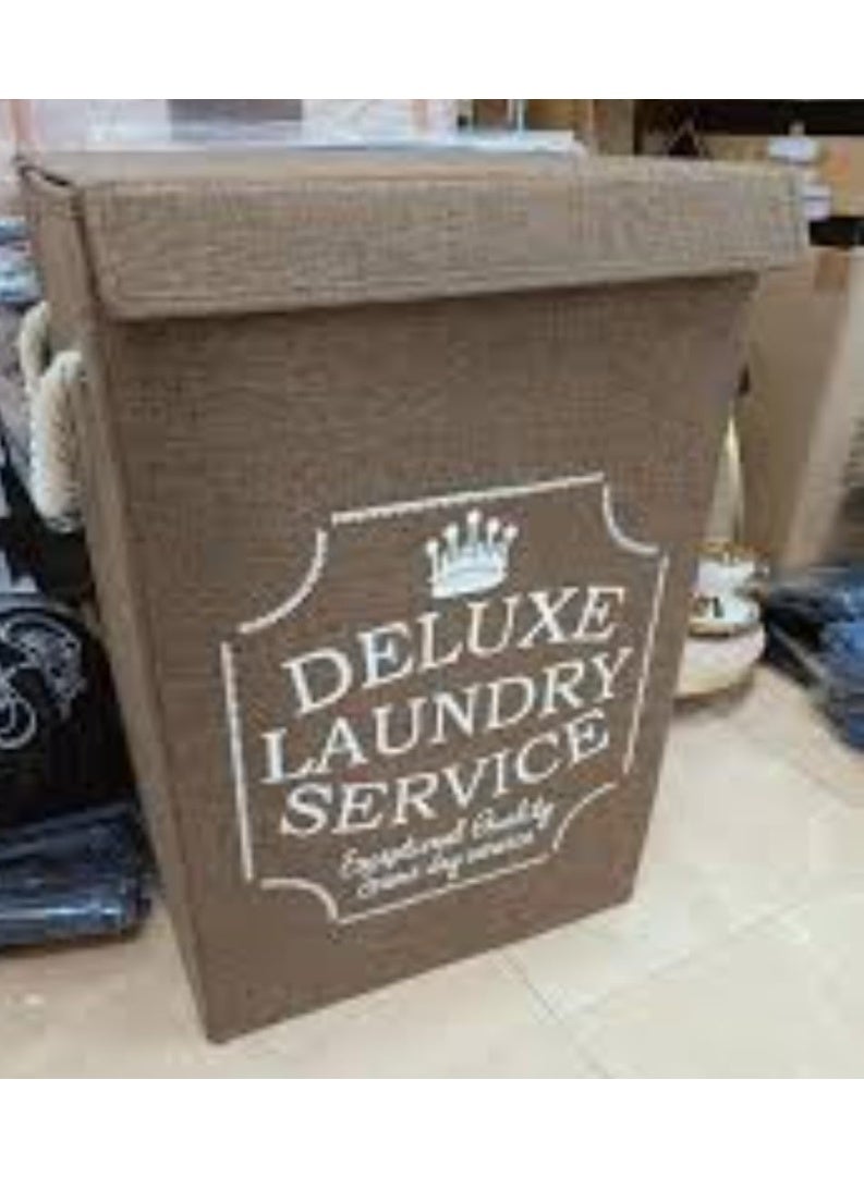 Linen Storing Deluxe Laundry Service Bin, 70 Litre Large Laundry Basket Brown with Canvas Fabric And Sturdy Rope Handles ,70 Liter Collapsible & Foldable Laundry Hamper for Clothes ,Multipurpose - Image 2