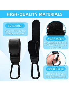 Mmmon 4 Pcs Buggy Clips,Pram Clips,Adjustable Black Pram Hooks for Bags,Velcro Pram Clips for Buggy, Durable Buggy Clip for Pram for Stroller Diaper Bag,Shopping Cart,Pushchair  - Image 2
