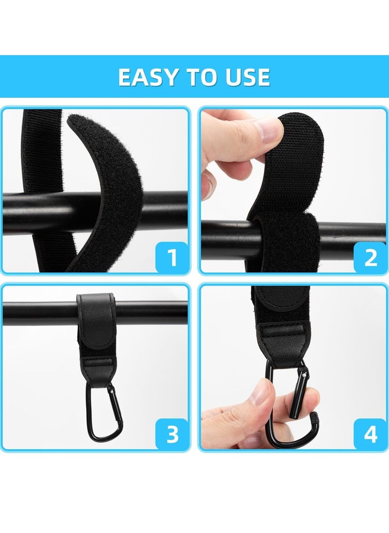 Mmmon - 4 Pcs Buggy Clips,Pram Clips,Adjustable Black Pram Hooks for Bags,Velcro Pram Clips for Buggy, Durable Buggy Clip for Pram for Stroller Diaper Bag,Shopping Cart,Pushchair - Image 1