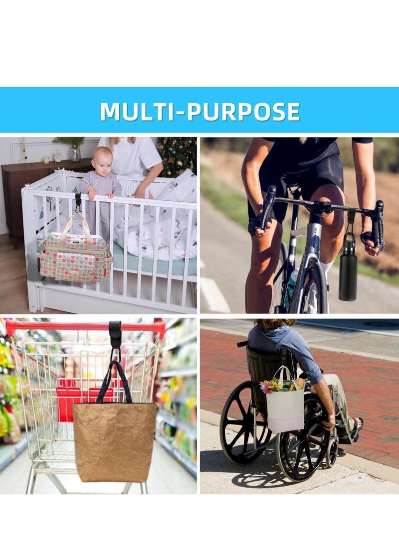 Mmmon - 4 Pcs Buggy Clips,Pram Clips,Adjustable Black Pram Hooks for Bags,Velcro Pram Clips for Buggy, Durable Buggy Clip for Pram for Stroller Diaper Bag,Shopping Cart,Pushchair - Image 1