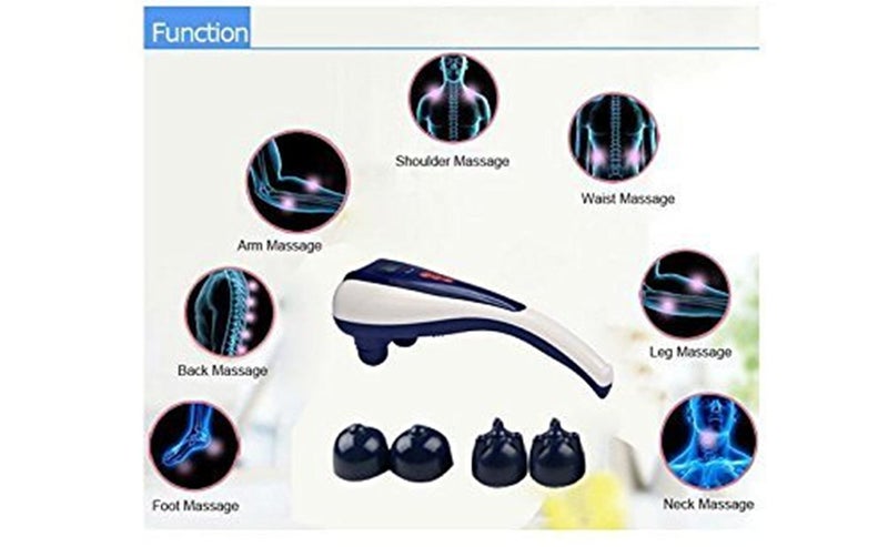 Veentus Body Massager Machine for Pain Relief | 2-Speed Corded Electric Handheld Massage Machine for Body Pain with Vibration, Magnetic & Infrared Therapy, Acupressure Body & Finger Care (White & Blue) - Image 4