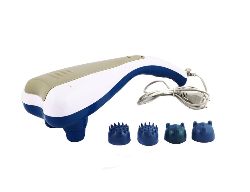 Veentus Body Massager Machine for Pain Relief | 2-Speed Corded Electric Handheld Massage Machine for Body Pain with Vibration, Magnetic & Infrared Therapy, Acupressure Body & Finger Care (White & Blue) - Image 2