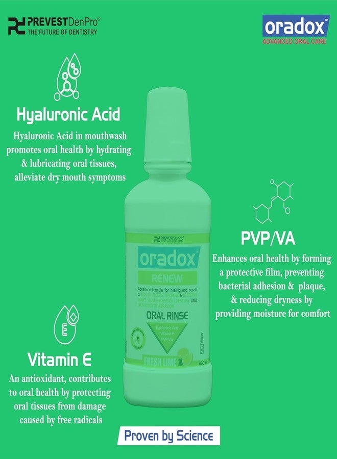 Oradox Renew Oral Rinse | Mouth Wash | Advanced Formula for Healing & Repair of Mouth Ulcers | Inflamed & Bleeding Gums | Gum recession | Denture & Orthodontic Abrasion | 100ML - Image 2