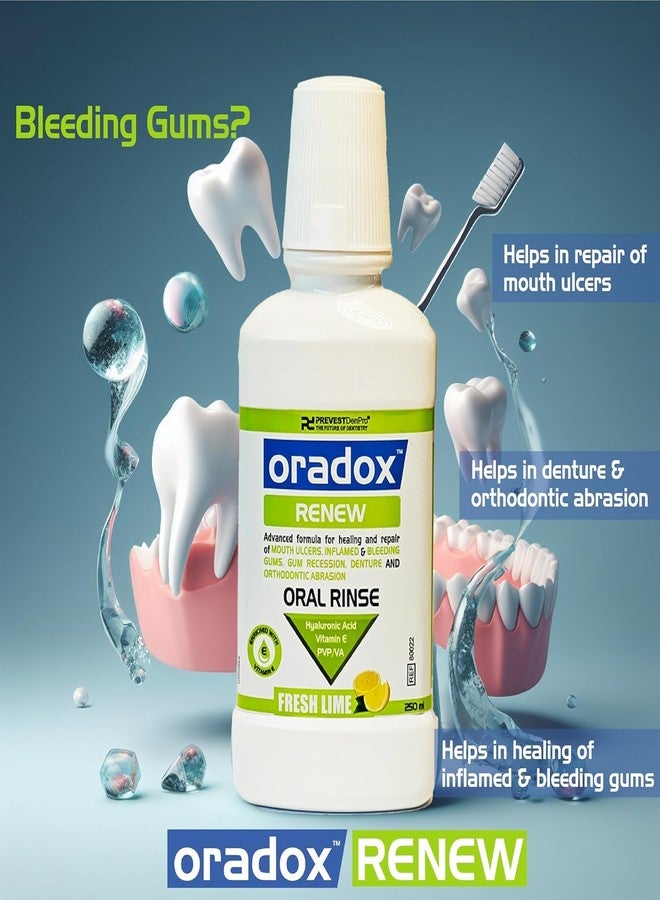 Oradox Renew Oral Rinse | Mouth Wash | Advanced Formula for Healing & Repair of Mouth Ulcers | Inflamed & Bleeding Gums | Gum recession | Denture & Orthodontic Abrasion | 100ML - Image 3