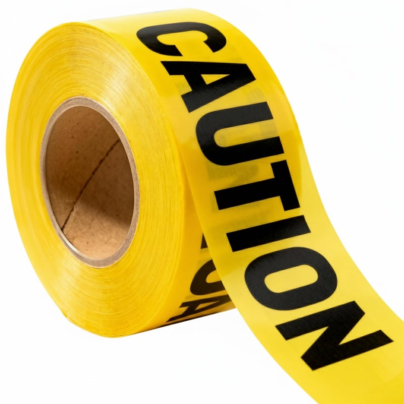 Tapix Premium Yellow Caution Tape 3 inch x 1000 feet, Bright Yellow w/Bold Black Text, 3" Wide for Maximum Readability, Strongest & Thickest Tape for Danger/Hazardous Areas - Image 1
