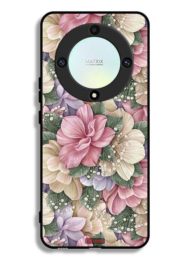 Tolwak غطاء حماية لهاتف Honor X9a بتصميم زهور عالية الدقة - Image 1