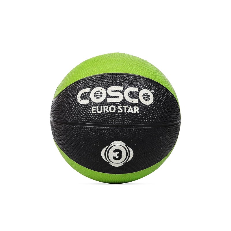 COSCO كرة سلة يورو ستار جلدية (متعددة الألوان، مقاس 3) - Image 1