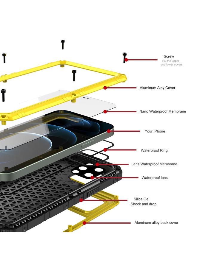 اس-توب جراب لهاتف iPhone 12 Pro Max مصنوع من المعدن والسيليكون مع واقي شاشة - Image 3