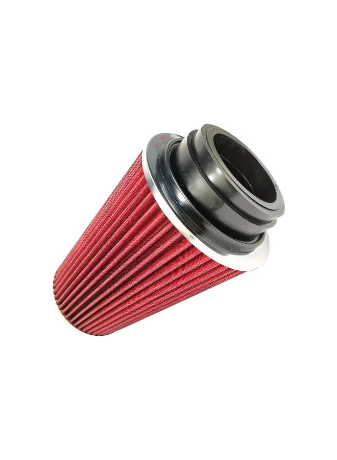 Combo High Flow Cone Air Filter Set Washable Reusable Performance Intake Filter with Adapter Rings Universal Fit for Car SUV Bike Engine Air Intake System Improves Airflow Fuel Efficiency Red Blue Dual Color Filters for Custom Intake Use - Image 4