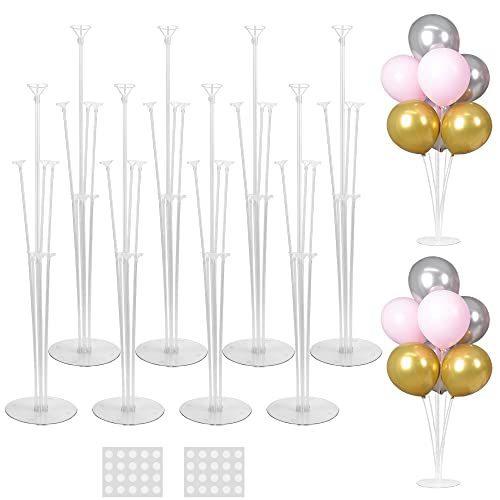 JOYYPOP 8 Sets Balloon Stand Kit For Table Balloon Sticks with Base Birthday Graduation Party Decorations Wedding - Image 1