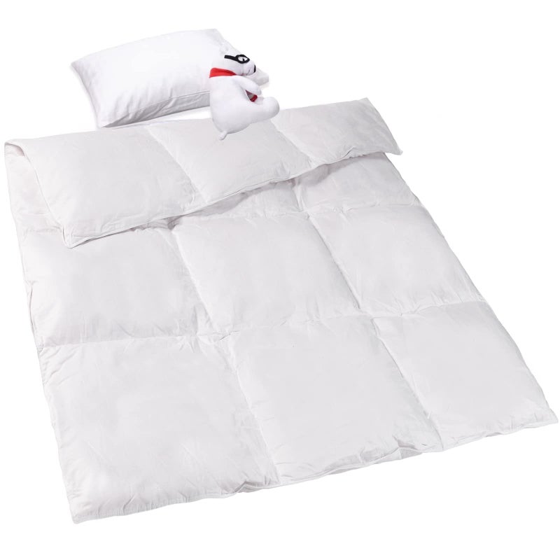 ZPECC Toddler Goose Down Comforter 41x48 Hypoallergenic Baby Duvet Insert Soft Lightweight All Season Quilt Blanket for Crib Daycare Stroller White