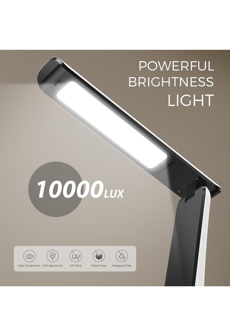 Generic - Light Therapy Lamp, 10000 LUX UV-Free LED Sunlight Light, Full Spectrum Mood Light, Touch Control Desk Lamp with Night Light Function for Work Office Home(White) - Image 1