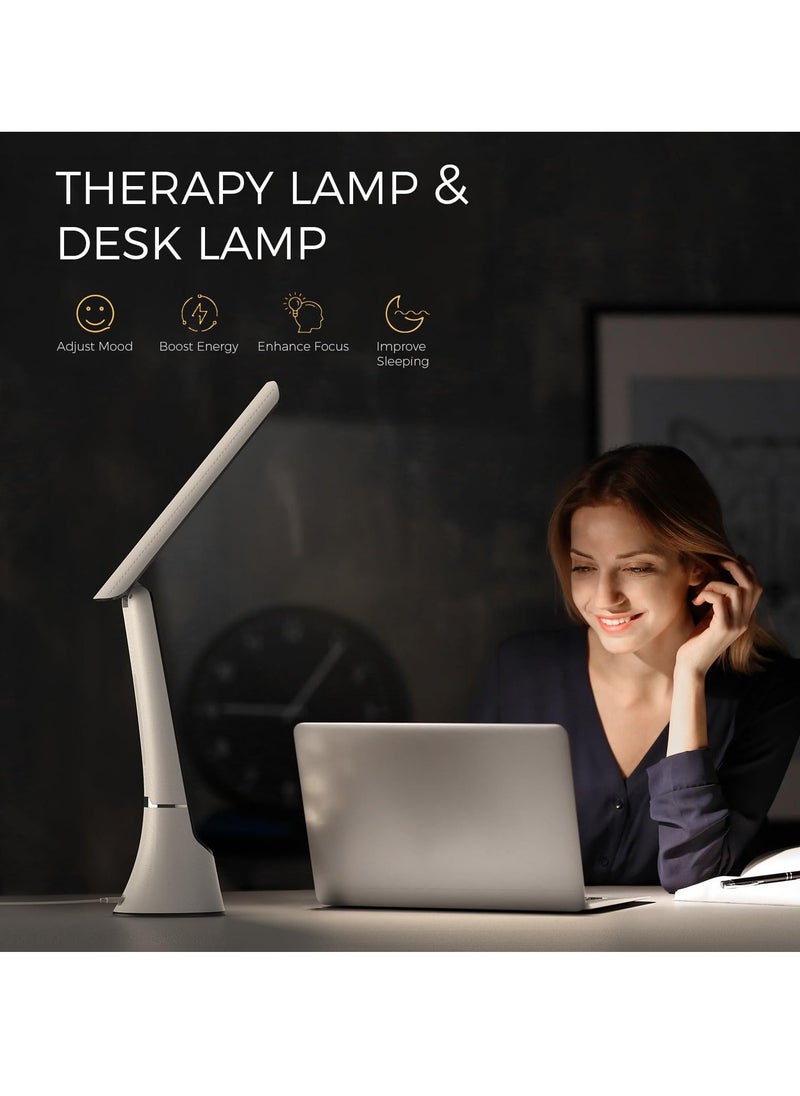 Generic - Light Therapy Lamp, 10000 LUX UV-Free LED Sunlight Light, Full Spectrum Mood Light, Touch Control Desk Lamp with Night Light Function for Work Office Home(White) - Image 1