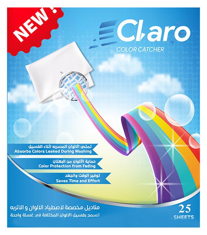 Claro Color Catcher Laundry Sheets – Prevents Color Bleeding & Maintains Original Colors – 25 Sheets - Image 1