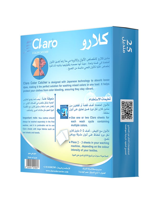 Claro Claro Color Catcher Laundry Sheets – Prevents Color Bleeding & Maintains Original Colors – 25 Sheets  - Image 4
