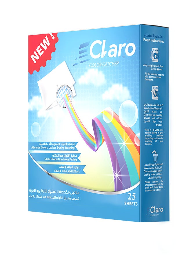 Claro Claro Color Catcher Laundry Sheets – Prevents Color Bleeding & Maintains Original Colors – 25 Sheets  - Image 3