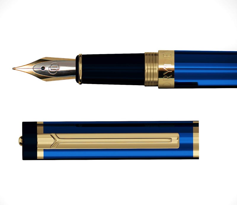 Dryden Designs Fountain Pen Medium Nib Gift Pouch - with 24 Ink Cartridges - MCM (Blue) - Image 4