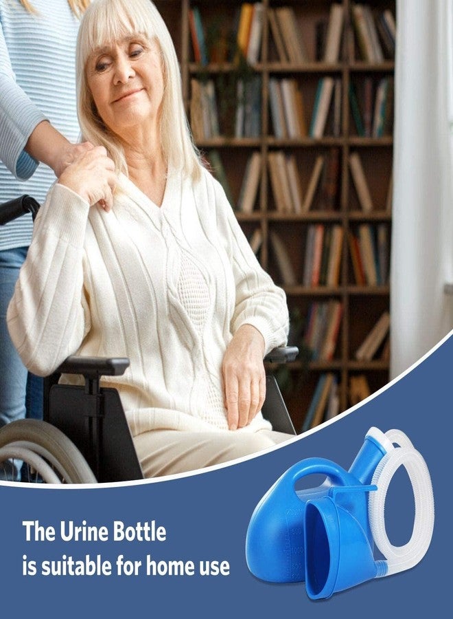 ONEDONE Portable Urinals for Men Women Urine Bottle Spill Proof Female Male Pee Bottle Urinal for Men Camping Toilet 68 OZ 47.24" Long Tube with Lid Blue - Image 3