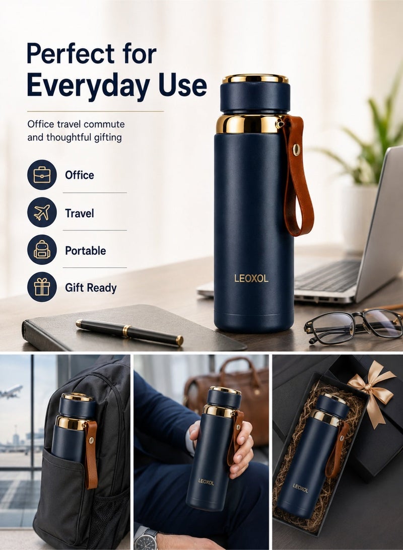 Leoxol Thermos Bottle | 500ml Insulated Stainless Steel Water Bottle | Leak Resistant Hot Cold Flask | Portable Travel Coffee Bottle For Office Gym Car - Image 5