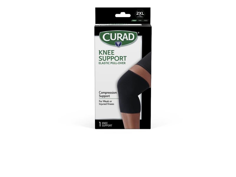 Medline CURAD Knee Support for Men & Women  Elastic  Pull-Over  Knee Brance for Running Knee Pain  Workout Sports Knee Brace  Black  Large - Image 1
