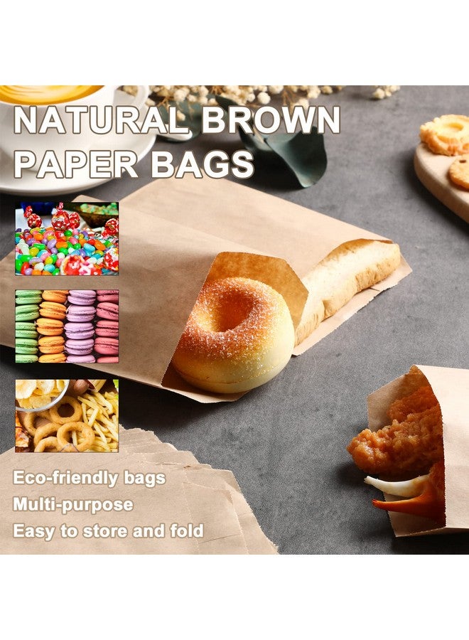 Eersida 500 Pack Kraft Paper Bags Treat Bags Mini Paper Bags Small Flat Favor Bag Silverware Bags Party Favor Bag Envelopes Merchandise Bags For Snack Cookie Popcorn Candy Sandwich Gift (5 X 7 Inch Brown) - Image 3