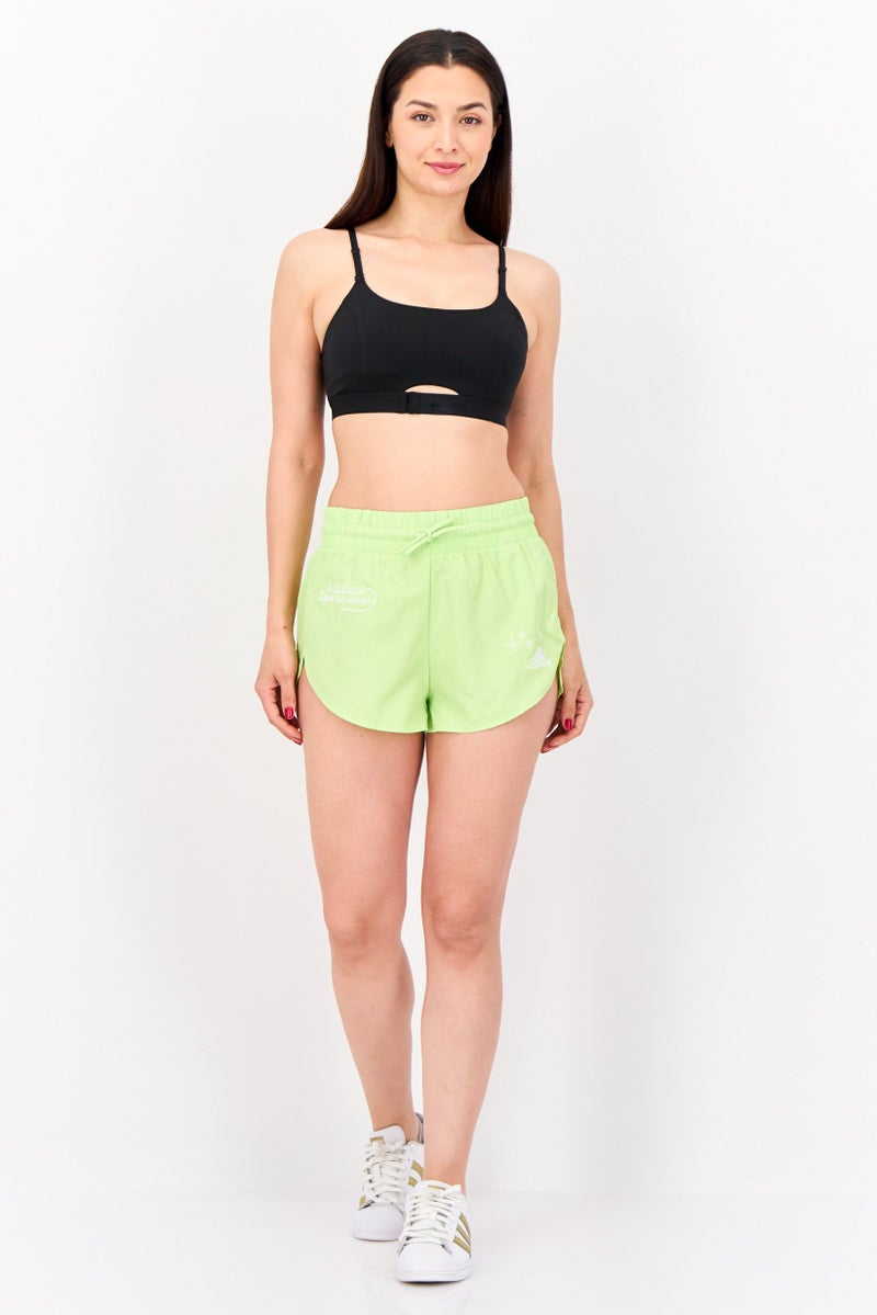 Adidas Women Sportswear Fit Training Shorts, Lime - Image 4
