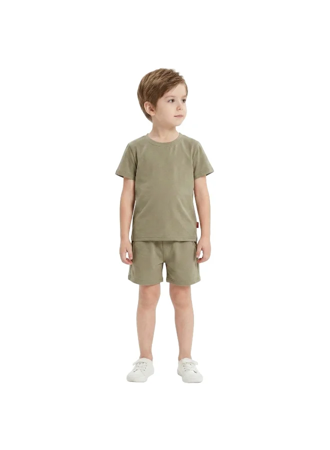 بيداني Boys Lounge Set T-Shirt & Shorts -Olive