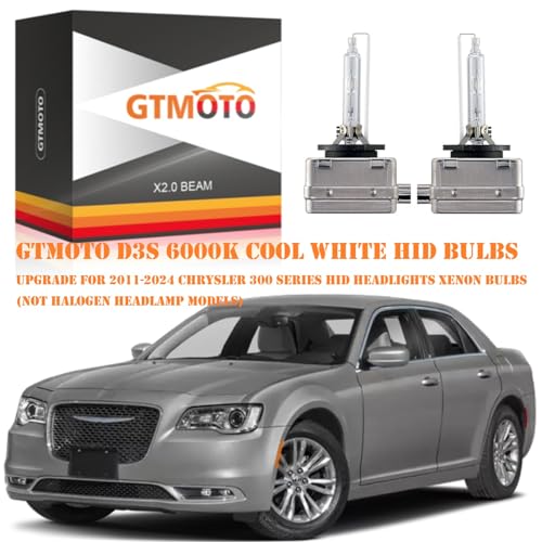 GTMOTO D3S Xenon Bulbs for Chrysler 300 200 Pacifica Voyager HID Headlights, 35W OEM D3SC1 4300K Bi-xenon Headlamp, 6000K Cool Bright White Projector Light Replacement, 2 Pack - Image 2
