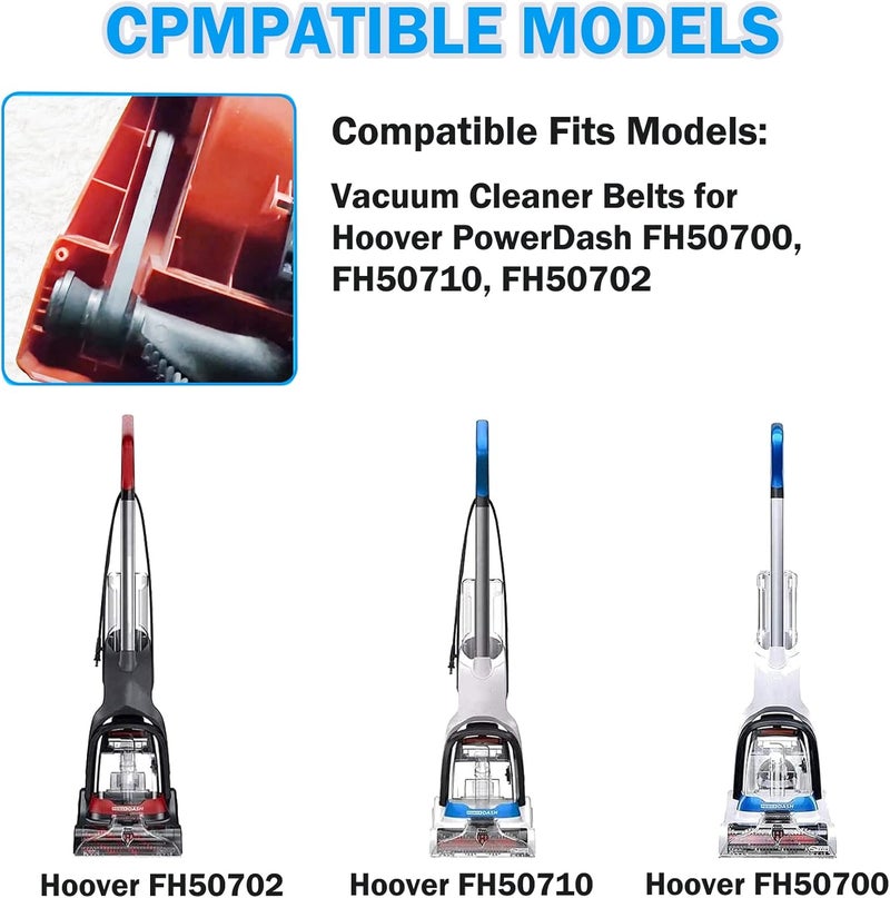 اي تي يو او اي أحزمة مكنسة البديلة لمكنسة Hoover PowerDash Pet Compact للسجاد، قطع بديلة 440012733/440014074، تناسب الموديلات: FH50700، FH50750، FH50702، FH50703، FH50710 منظف السجاد - Image 4