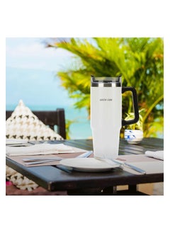GREEN LION Green Lion Vacuum Travel Mug, 900ml, Stainless Steel Material, 24H Keep Cold, 16H Keep Hot, Portable Handle, Wide Opening, Easy Cleaning, Cupholder Friendly, Lightweight (White)  - Image 3