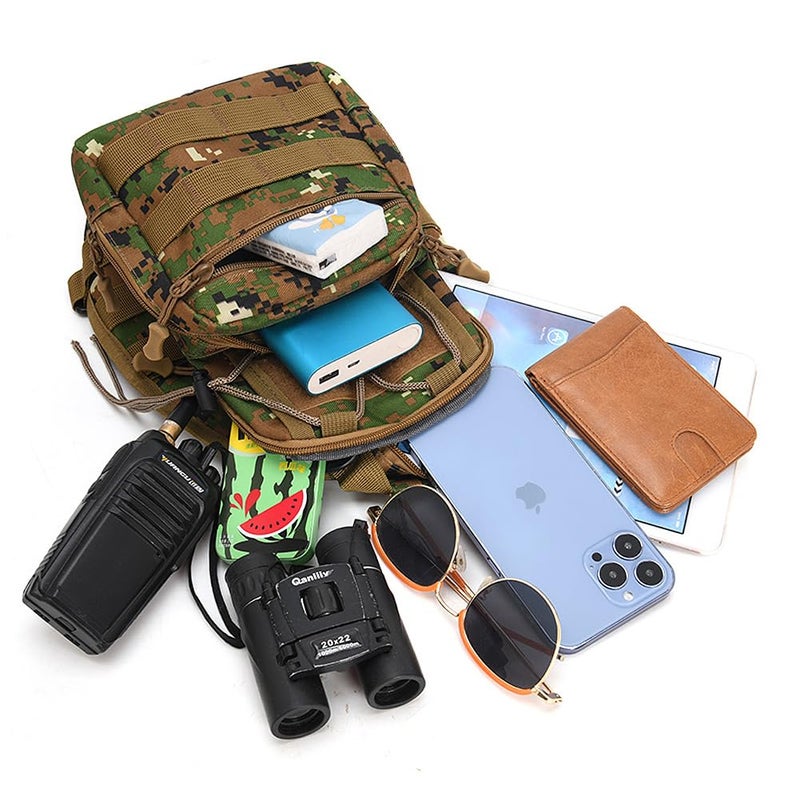 Viriber Tactical Backpack, Waterproof Military Cross-body Molle Sling Shoulder Backpack Chest Bag for Outdoor Every Day Carry Camouflage B - Image 5