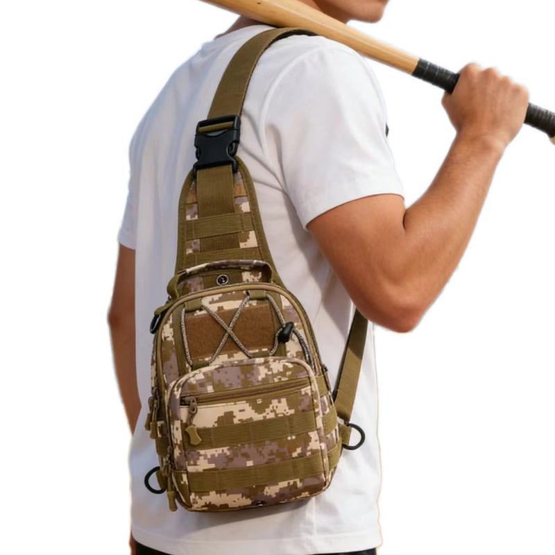 Viriber Tactical Backpack, Waterproof Military Cross-body Molle Sling Shoulder Backpack Chest Bag for Outdoor Every Day Carry Camouflage B - Image 3