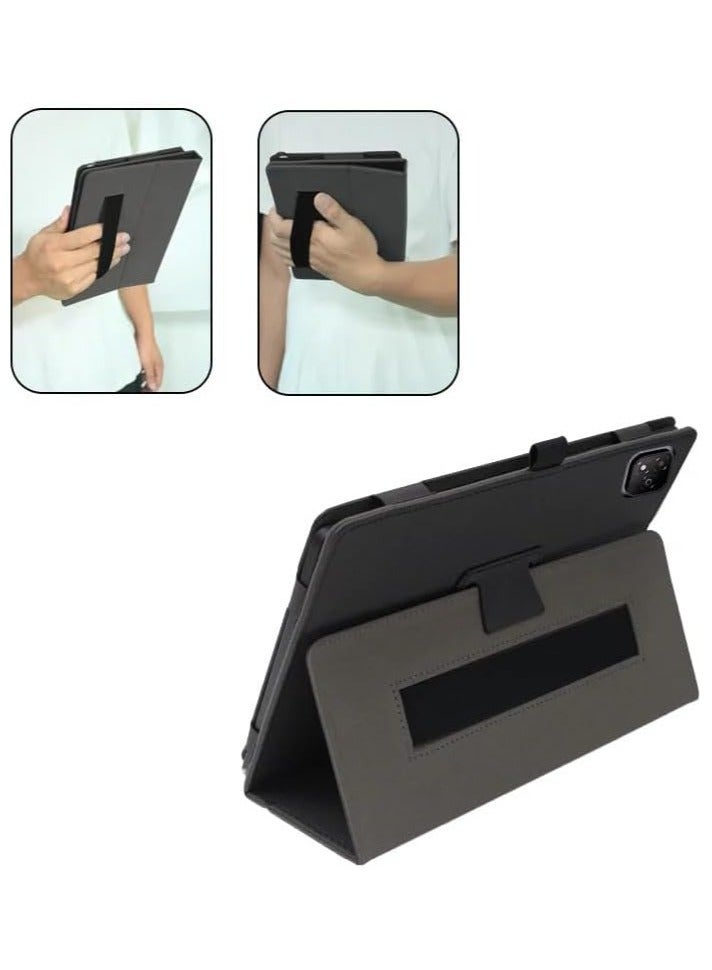 عام حافظة متوافقة مع حافظة تابلت إنفينيكس إكس باد 11 بوصة 2024 ، حافظة فائقة النحافة من جلد البولي يوريثان شاملة كليا مضادة للسقوط قابلة للطي مع حزام لليد - Image 5