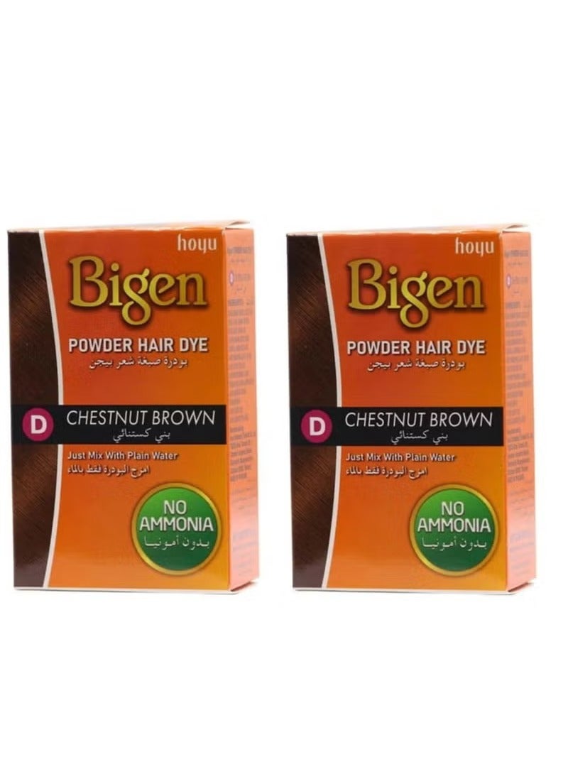 بايجن Bigen Powder Hair Dye Chestnut Brown - 6 gm 2 pieces