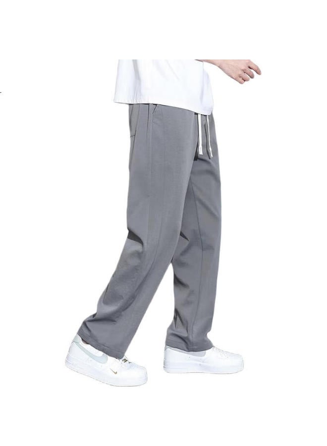 PLAYBOY Men'S Casual Pants Summer Ice Silk Loose Straight Wide Leg Thin Fashion Sports Trousers - Image 3