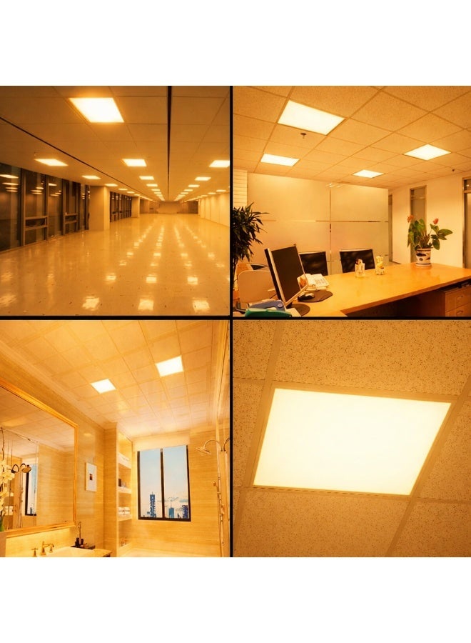 60x60 LED Panel Light 36W 3000K Warm White 3300LM 120° Beam IP44 White Aluminum Frame with Remote Driver 595x595mm – German Company - Image 2