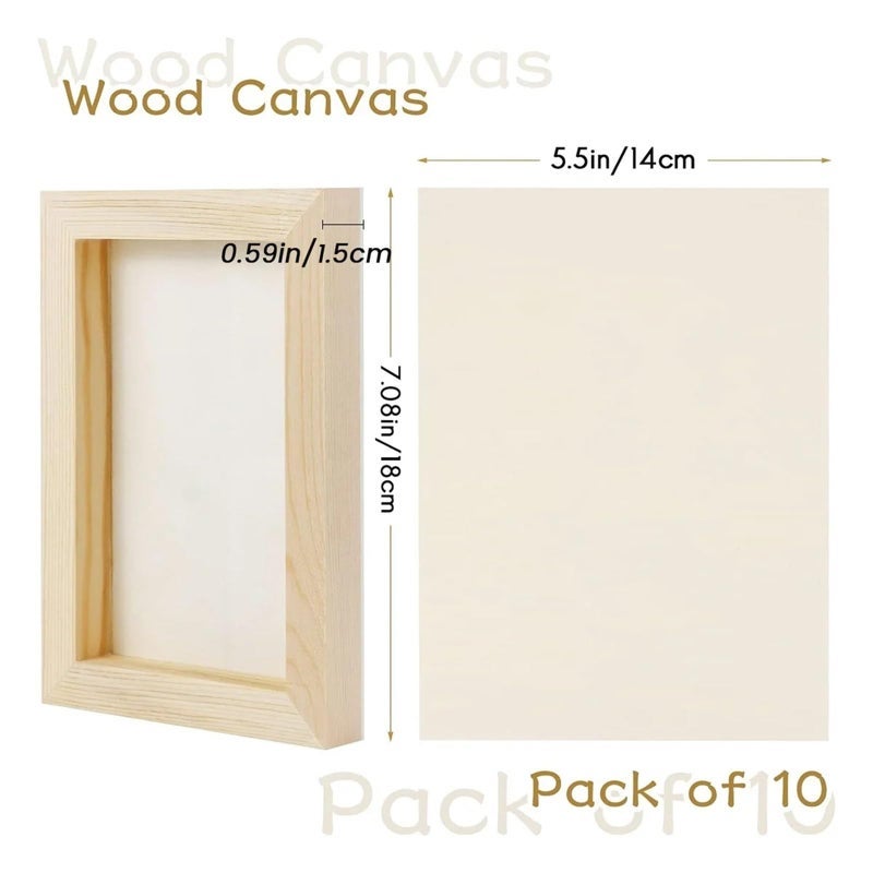 ARS 8 Pieces 5.5x7 Inch Unfinished Wood Panels for Acrylic Pouring and Oil Painting, providing unlimited painting space for you to create the artwork. - Image 3
