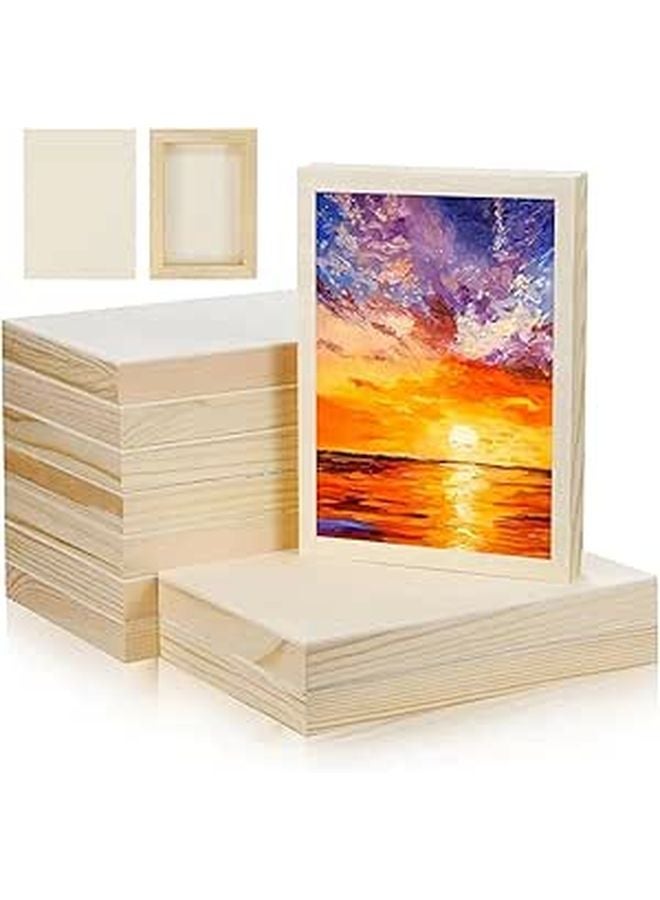 ARS 8 Pieces 5.5x7 Inch Unfinished Wood Panels for Acrylic Pouring and Oil Painting, providing unlimited painting space for you to create the artwork. - Image 1