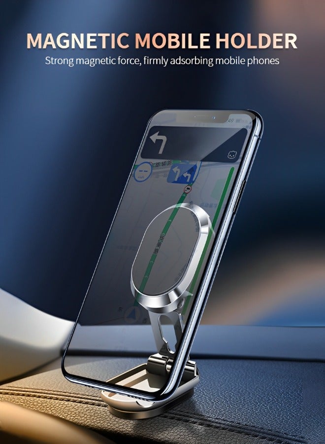 GROIC Magnetic Phone Holder for Car, Foldable Magnetic Phone Support Mount Multi-Functional Collapsible Car Phone Stand, Car Dashboard Mount Suitable for All Cell Phone - Image 2