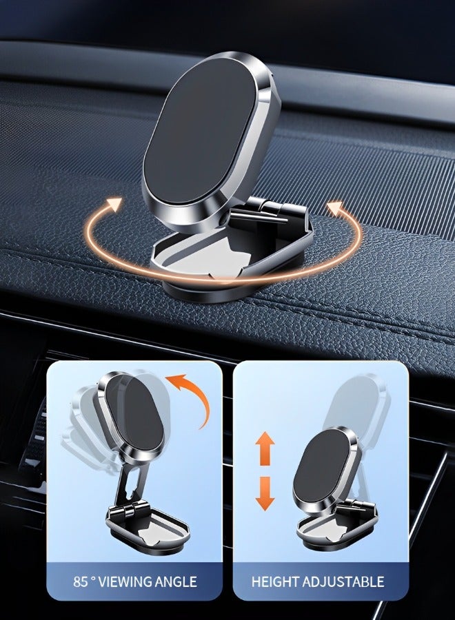 GROIC Magnetic Phone Holder for Car, Foldable Magnetic Phone Support Mount Multi-Functional Collapsible Car Phone Stand, Car Dashboard Mount Suitable for All Cell Phone - Image 3