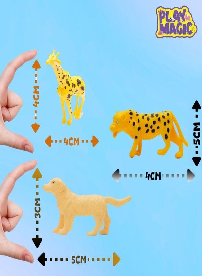 PlayMagic Animal Figure Toy Set of 31 Pieces | Farm & Jungle Playset With Artificial Tree & Fencing | Birthday & Return Gifts | Learning Educational Toyset for Kids 3+ | Made in India - Image 3