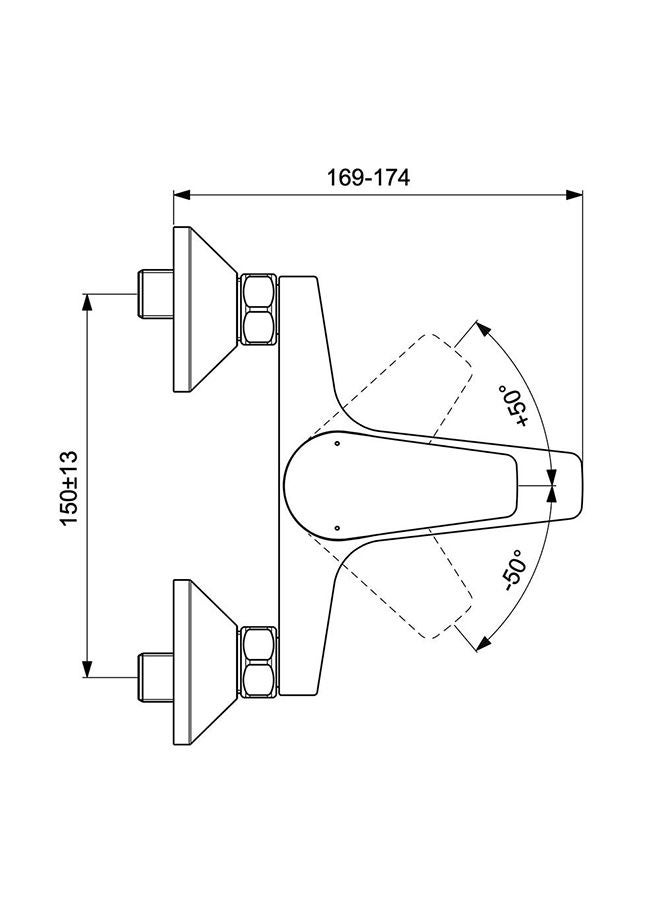 Ideal Standard خلاط دش سيرافين D نحاسي مع دش مطري ومقبض واحد، رشاش يدوي كروم - Image 3