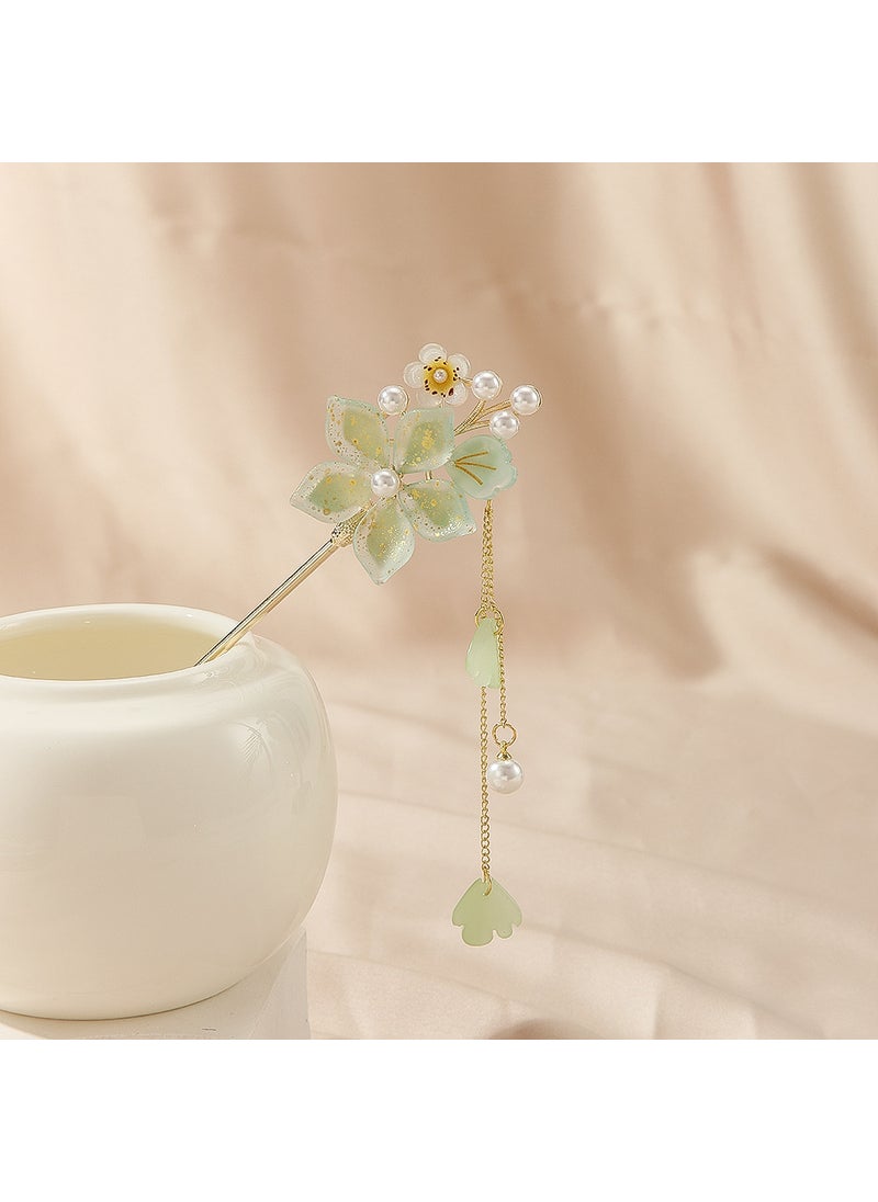 Generic Elegant Magnolia Hairpin Traditional Chinese Hair Accessory FZ 0018 petal Pearl hairpin 