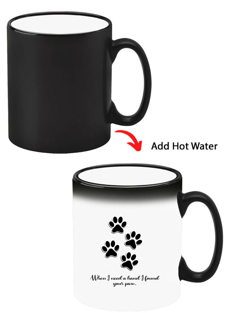 Theodor Color Changing Heat Sensitive Ceramic Mug, Image Revealed When HOT Liquid is Added! paw print - Image 1