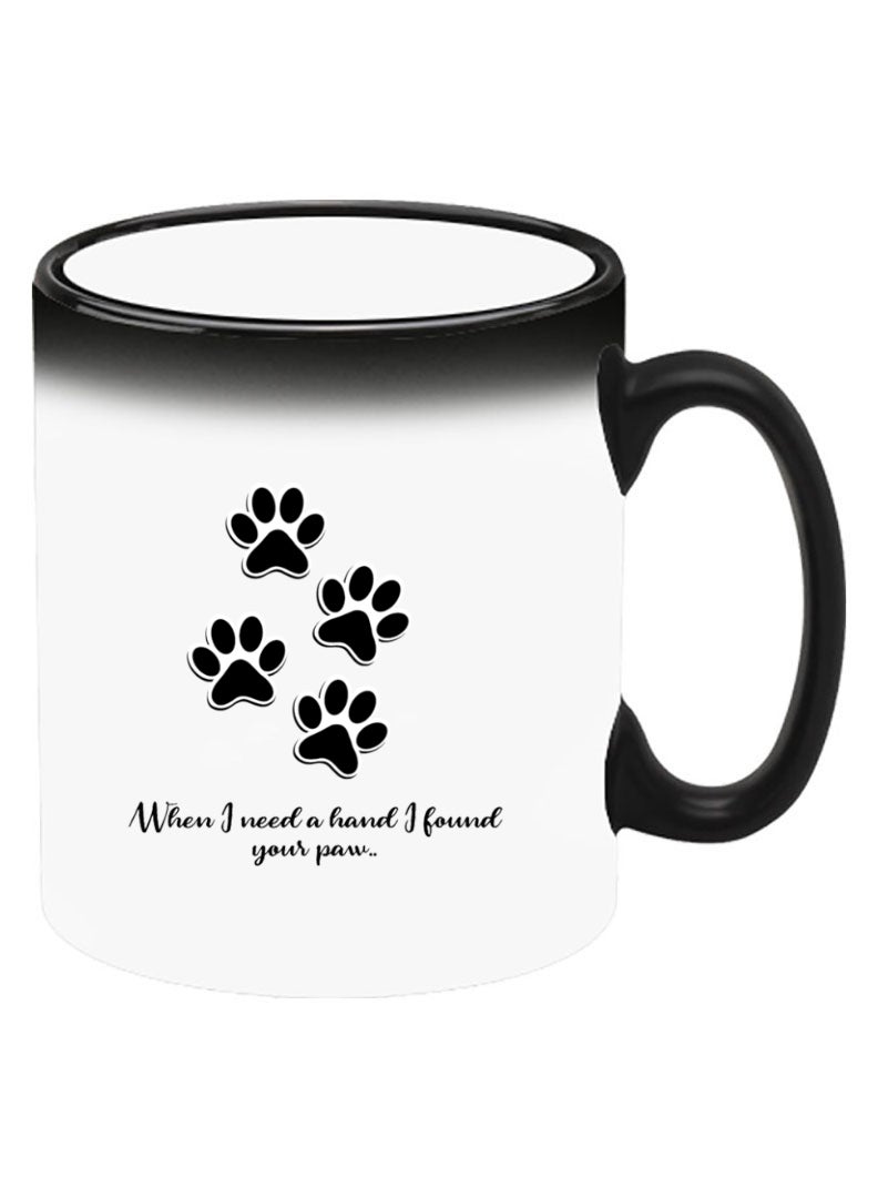 Theodor Color Changing Heat Sensitive Ceramic Mug, Image Revealed When HOT Liquid is Added! paw print - Image 2