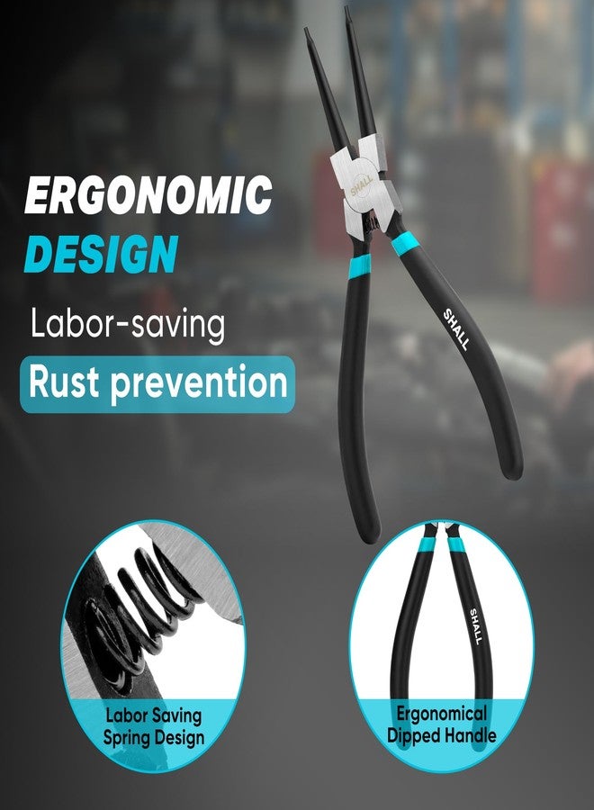 SHALL 4PCS Snap Ring Pliers Set, 7-Inch Internal External Circlip Pliers, Straight Bent C-clip Pliers Lock Ring Pliers, 5/64" Tip, Heavy Duty Reverse Pliers for Ring Remover Retaining w/Portable Pouch - Image 5