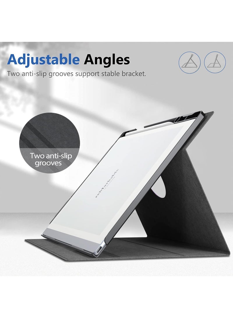 Rock Pow Case for Remarkable 2 Paper Tablet- Multi-Viewing Adjustable Folding Book Folio Cover - with Built-in Pen Holder - for 10.3" 2020 Released - Image 4