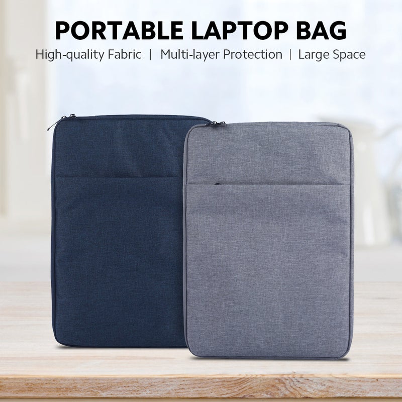 Multifunctional Portable Laptop Bag 14 inch Laptop Bag Durable Nylon Laptop Case Leisure Business Briefcase Navy Blue - Image 2