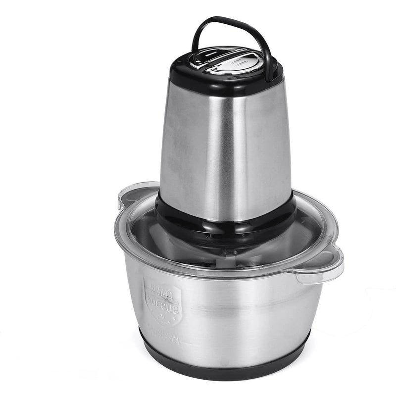 CREDLY Stainless Steel and Glass Electric Meat Grinders with Bowl for Kitchen Food Chopper Meat Vegetables Fruit and Nuts Blender 3L meat Grinder - Image 3