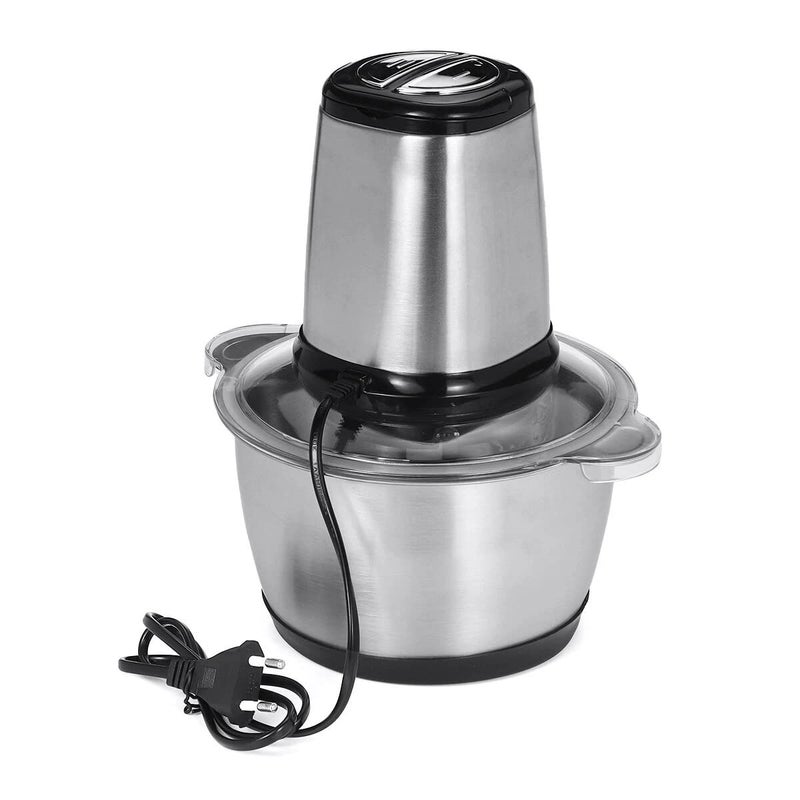 CREDLY Stainless Steel and Glass Electric Meat Grinders with Bowl for Kitchen Food Chopper Meat Vegetables Fruit and Nuts Blender 3L meat Grinder - Image 1
